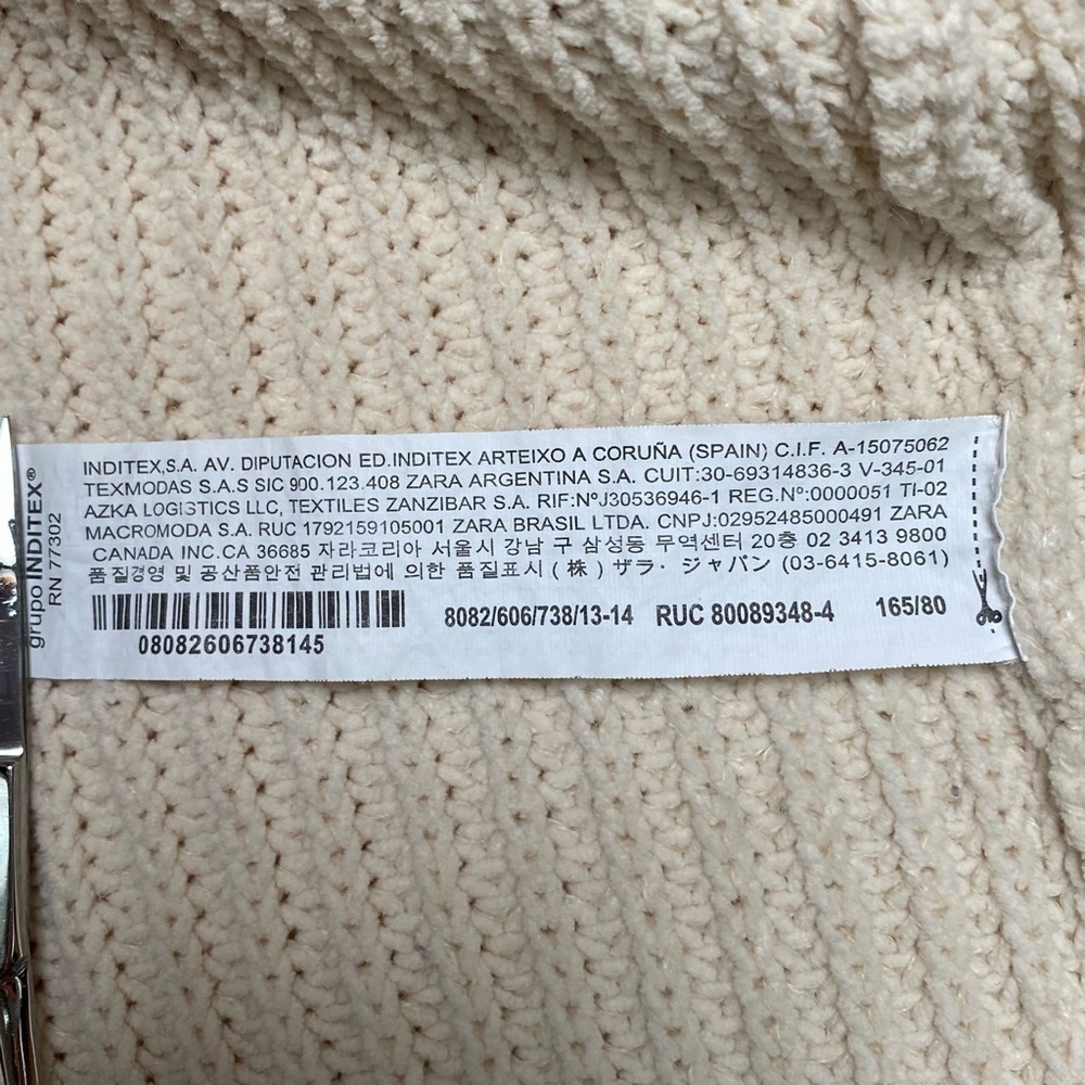 ZARA Girls Sz 13-14 Hooded Pullover Poly Blend Knit Sweater Cozy Cream - Picture 11 of 11